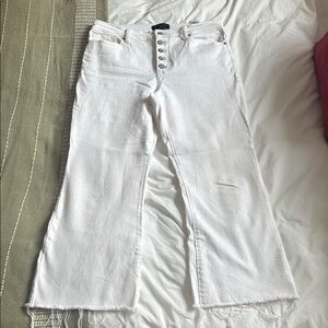 Banana Republic White Button-Fly Jeans